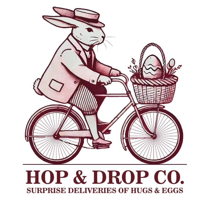 Easter Retro Bunny Bicycle Aesthetic Eggs