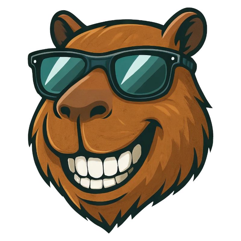 Cool Capybara avec lunettes de soleil Cartoon Joy