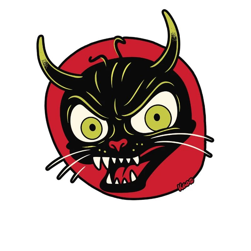 Devilish grimace of a devil cat