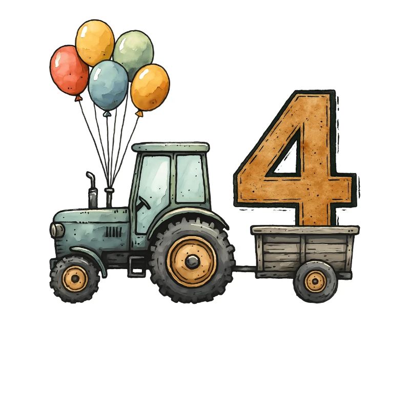 Geburtstag Traktor Mit Anhänger 4 Jahre Kinder