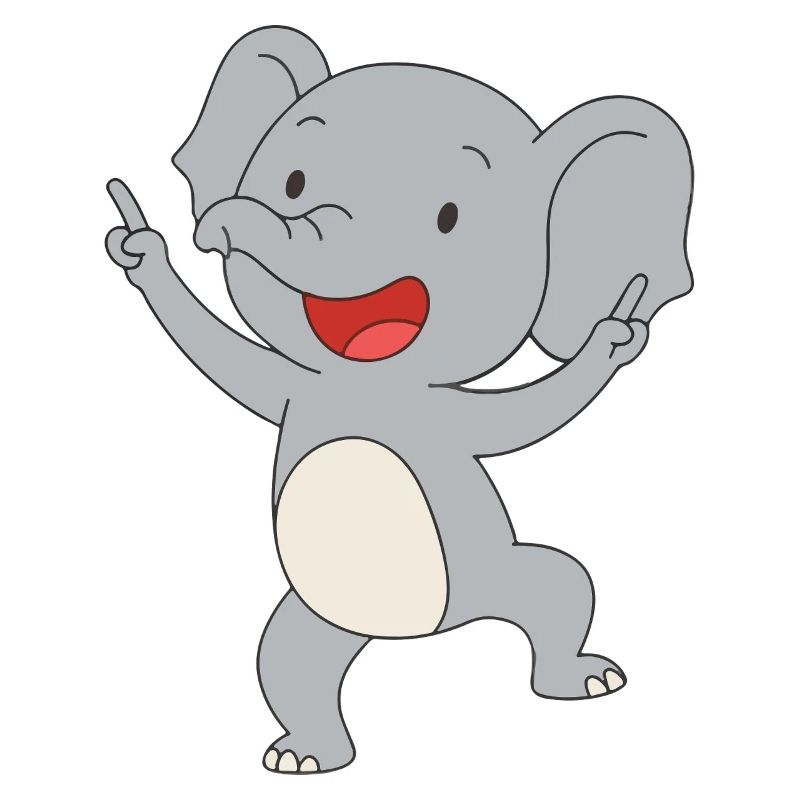 Happy elephant calf