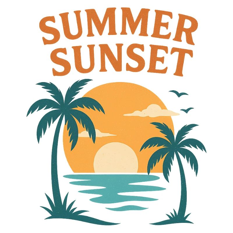 Summer Sunset Beach – Tropical Palm Tree Design