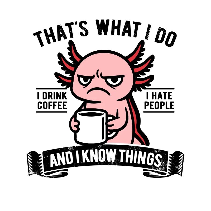 I drink coffee, I hate people and I know things