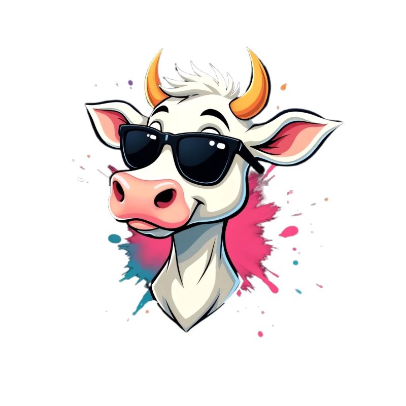 Chilling with sunglasses cow