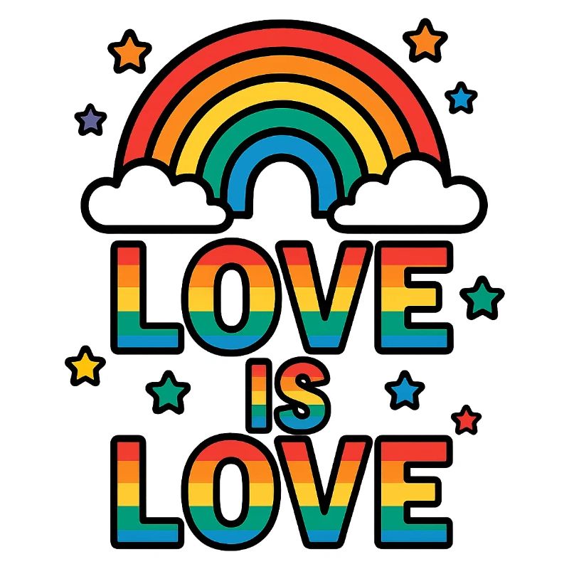 Arc-en-ciel coloré avec message d’amour