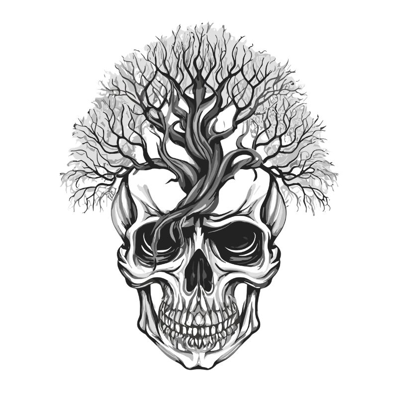 Forest Tree Skull Art Design