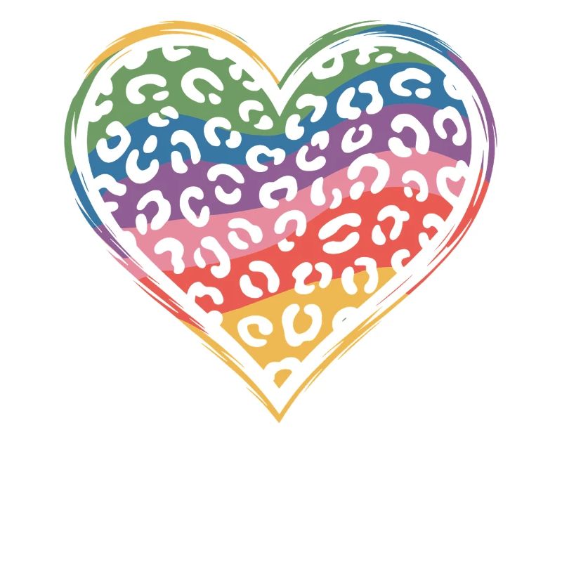 Regenbogen Leopard Herz Design