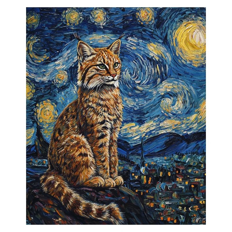 Lynx Van Gogh Style Starry