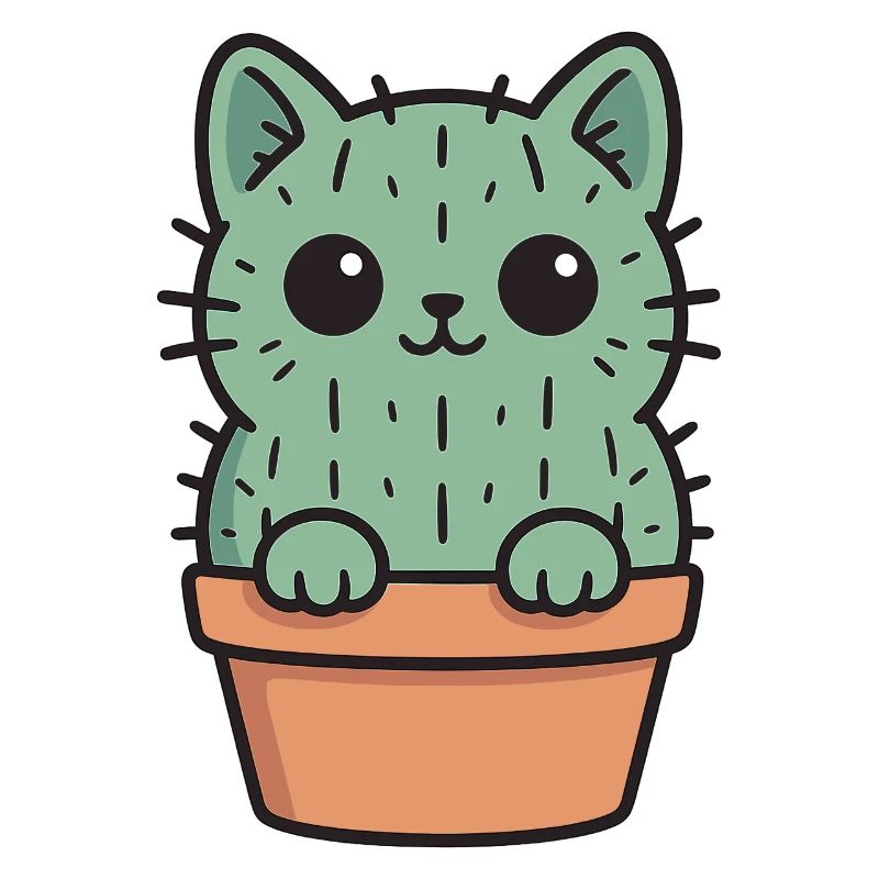 Conception de chaton cactus mignon