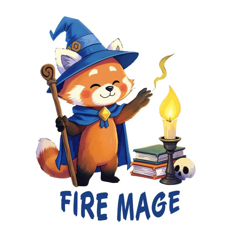 Magicien Panda Rouge – Dessin animé Mage du Feu