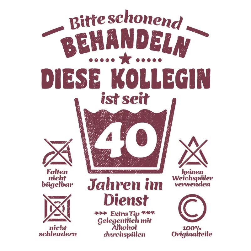 40 ans de service - Traiter avec soin - collègue