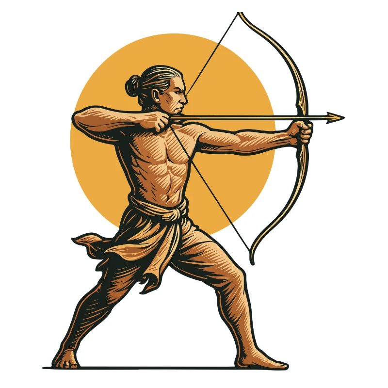 Archer Aim Archery Bow Target Retro Design