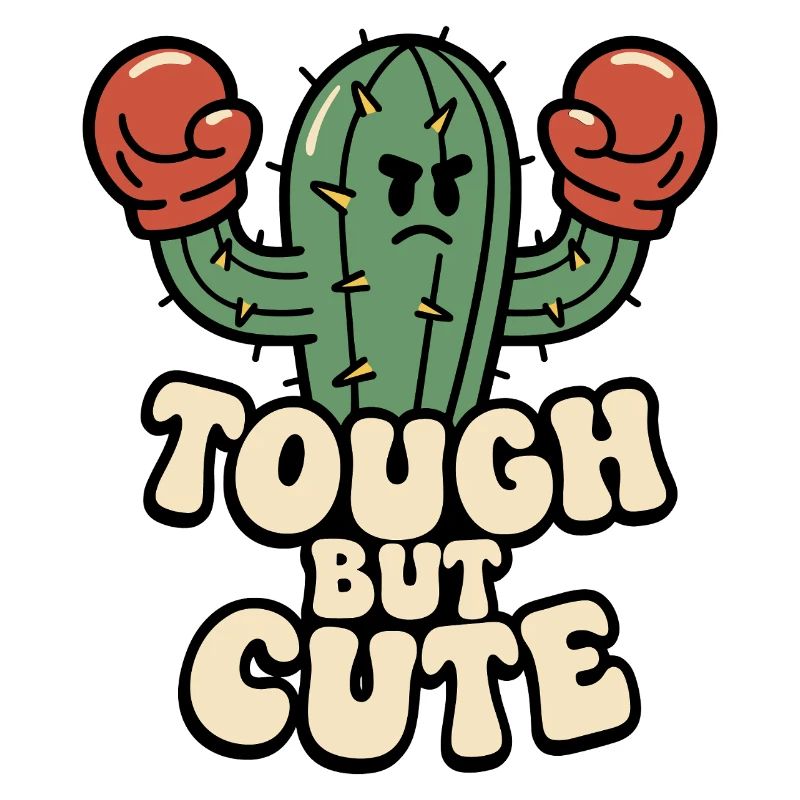 Strong cactus with boxer gloves