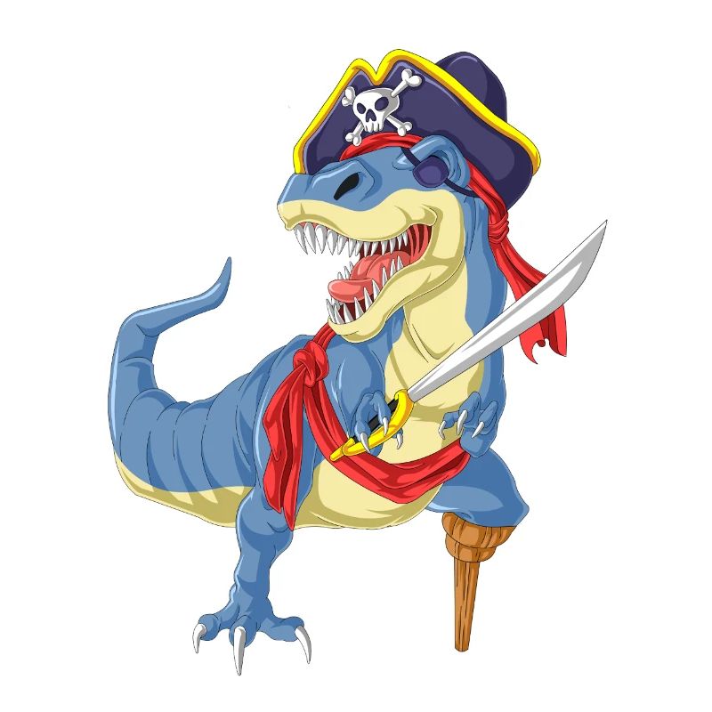 Pirate T-Rex Dinosaur Funny Tee