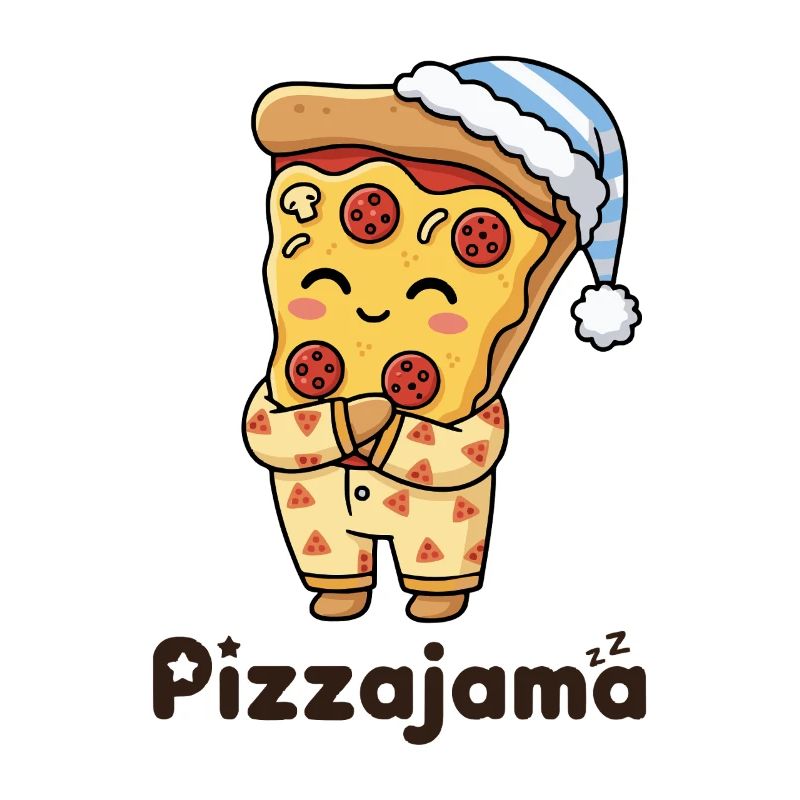 Pizzajama Pyjama tired Pizza Fun Quote