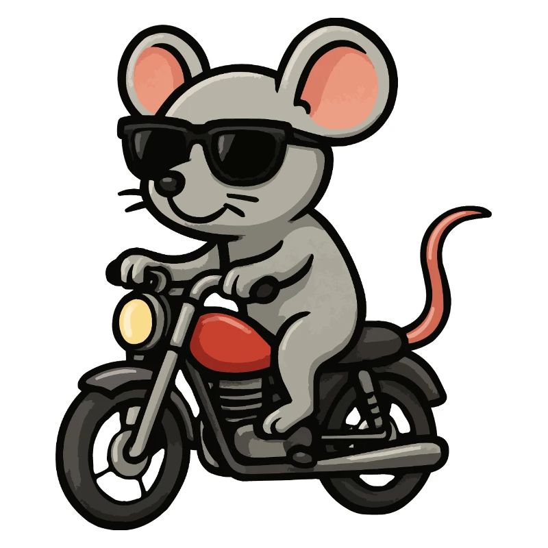 Motorcycle Mouse with Sunglasses