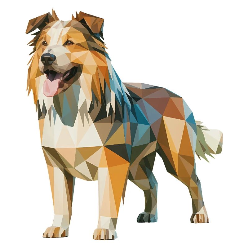 Australian Shepherd - Cooles Low Poly Logo