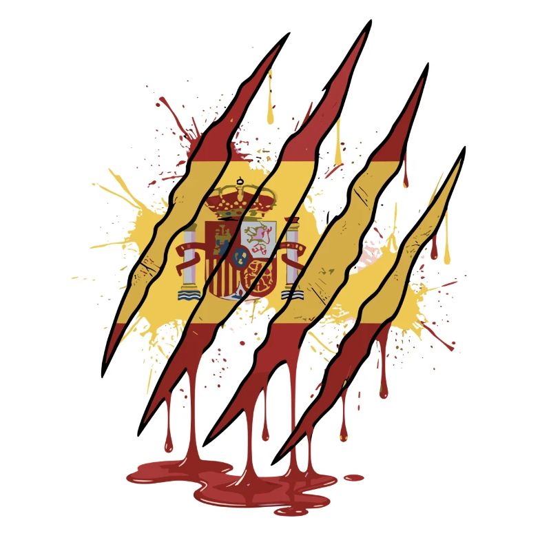 Scratch Mark Espagne Drapeau Griffe Style Grunge