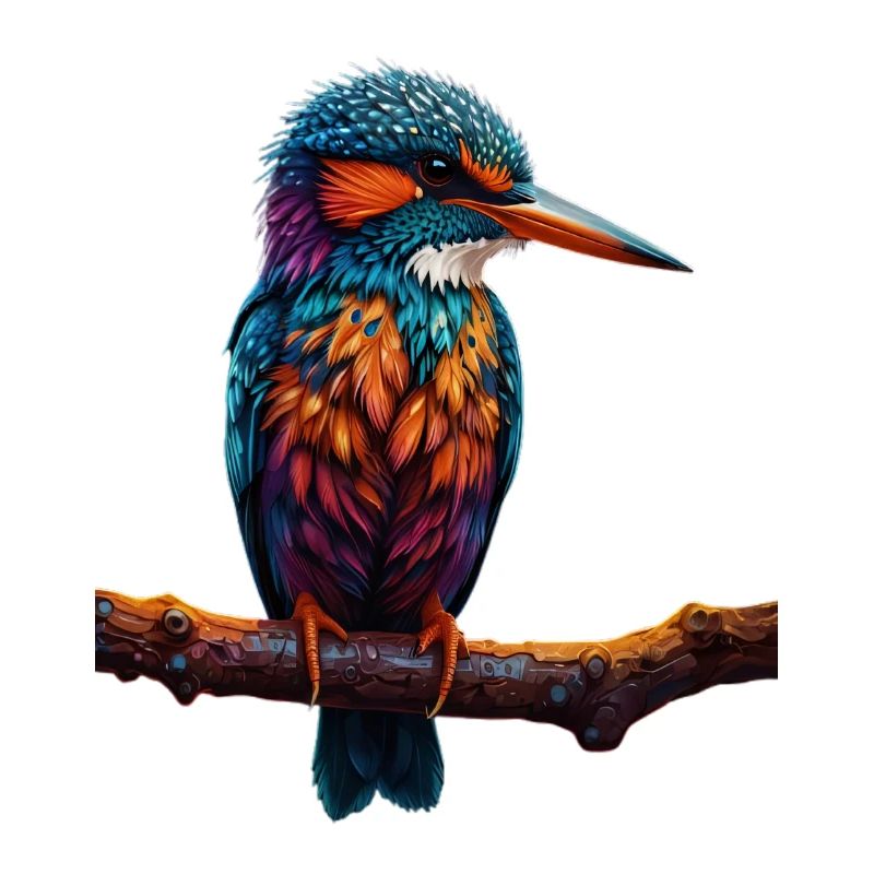 Bunter Eisvogel auf Ast