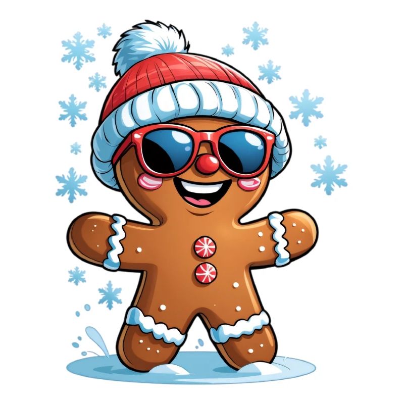 Winter gingerbread with sunglasses