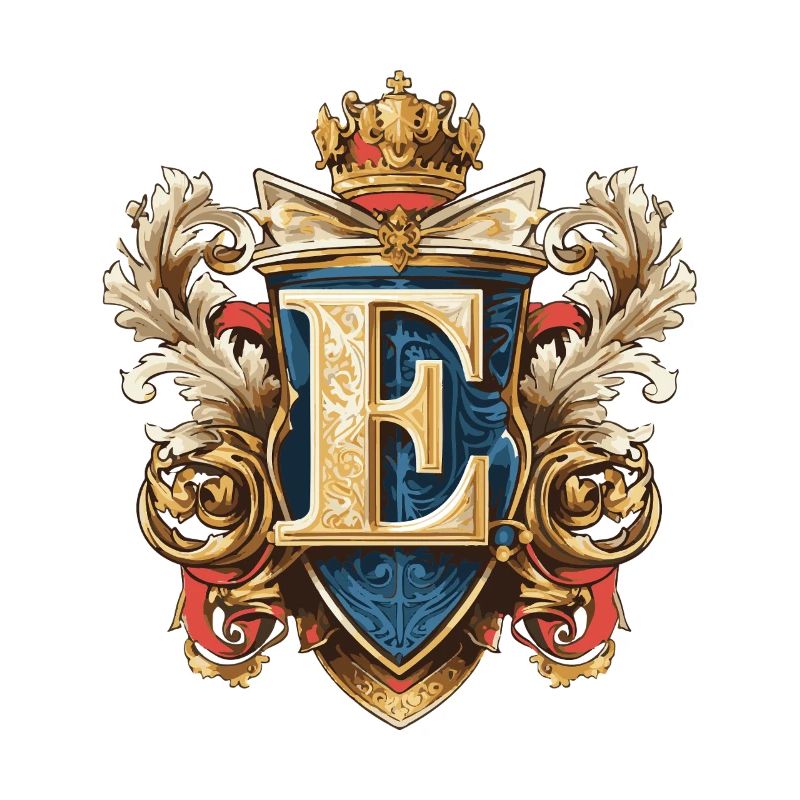 E Buchstabe Name Krone