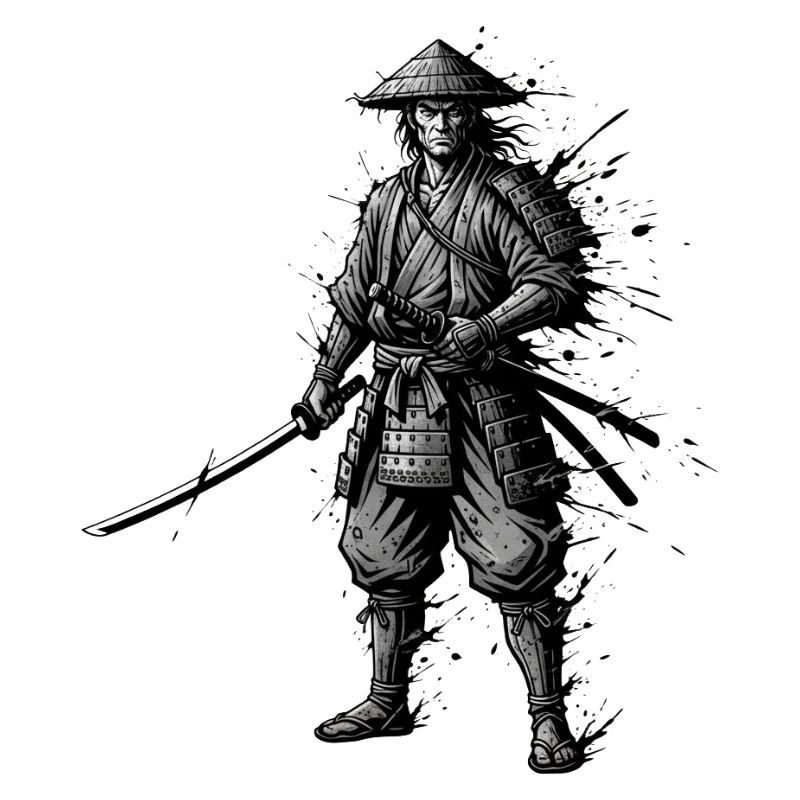 Samurai warrior with katana lonely-ronin-japan
