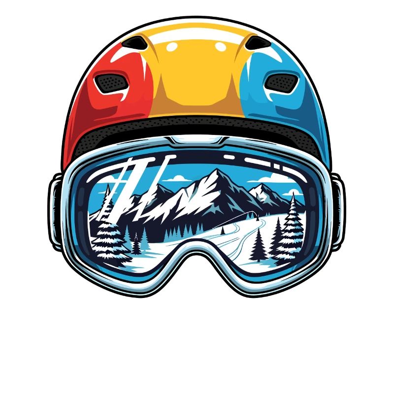 Ski Helmet Mountains Smile