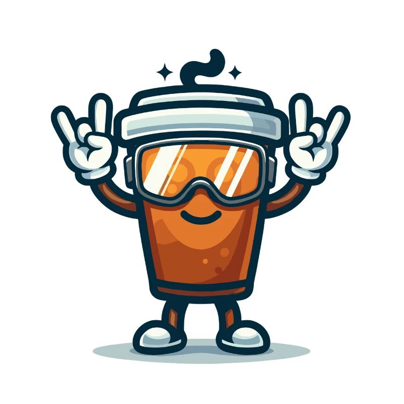 Coffee mug with ski goggles