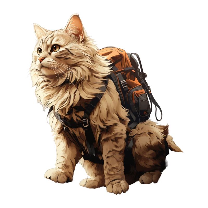 Abenteuer Katze mit Rucksack