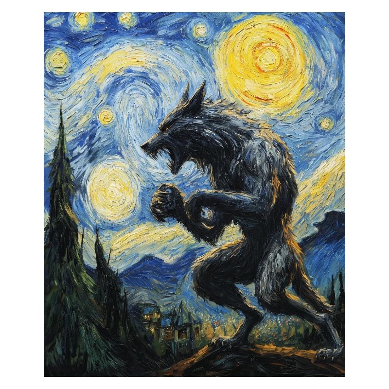 Werwolf Wolf Van Gogh Style
