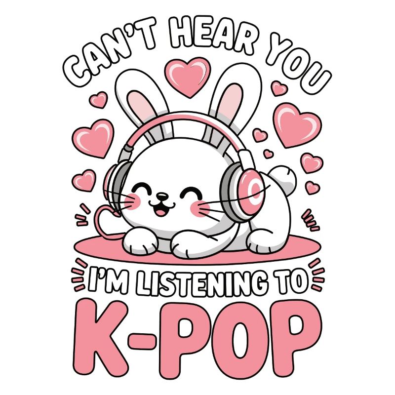 K-Pop Bunny mit Kopfhörern