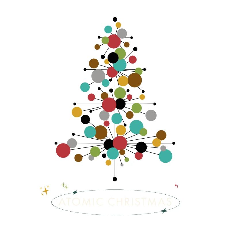 Noël atomique - Conception rétro d’arbre de Noël