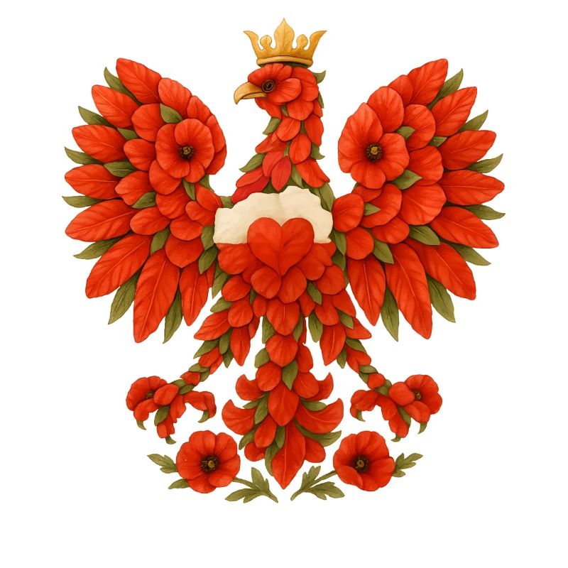 Polnischer Adler aus rotem Mohn