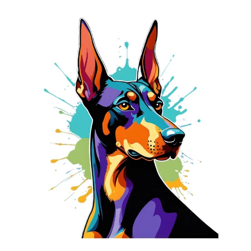 Color explosion Doberman