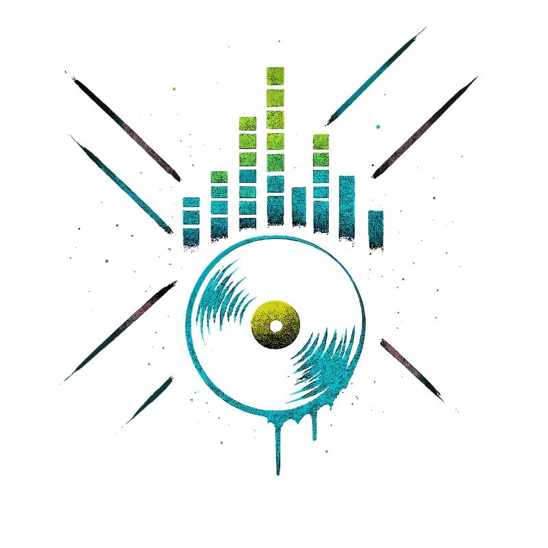 Égaliseur vinyle néon, rythmes de club techno