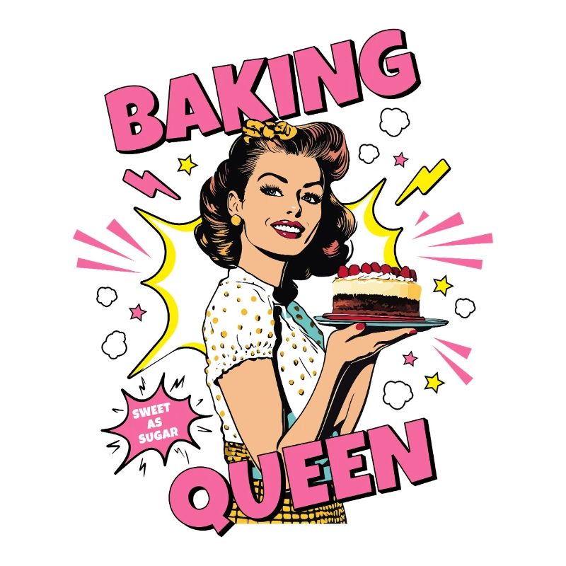 Cuisson Gâteau Cuisson Reine Cuisson Fée Boulanger Pop Art