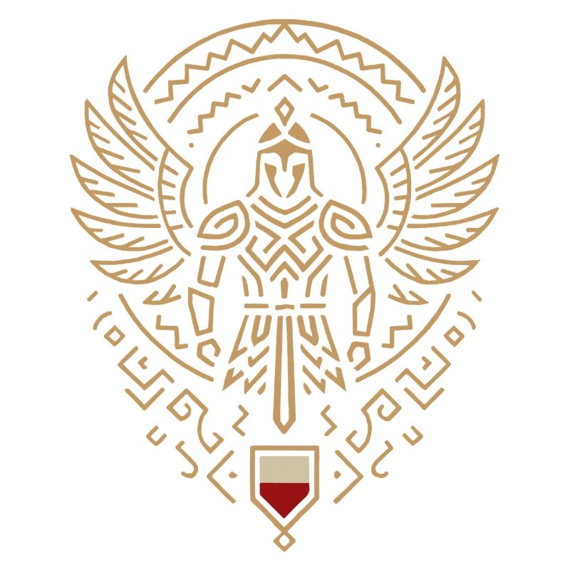 Minimalist Winged Hussar Warrior Emblem