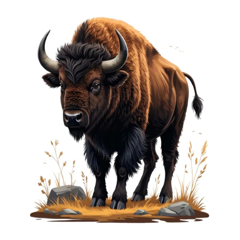 Bison du désert dans la vallée rocheuse