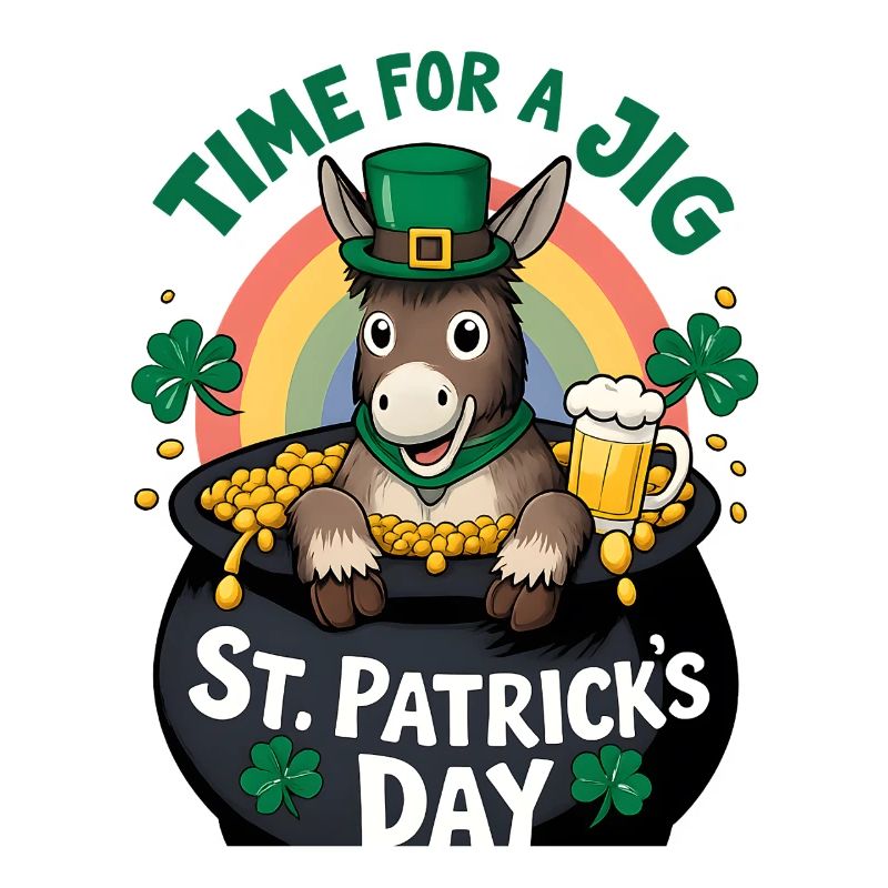 St. Patrick's Day Esel Goldtopf Regenbogen
