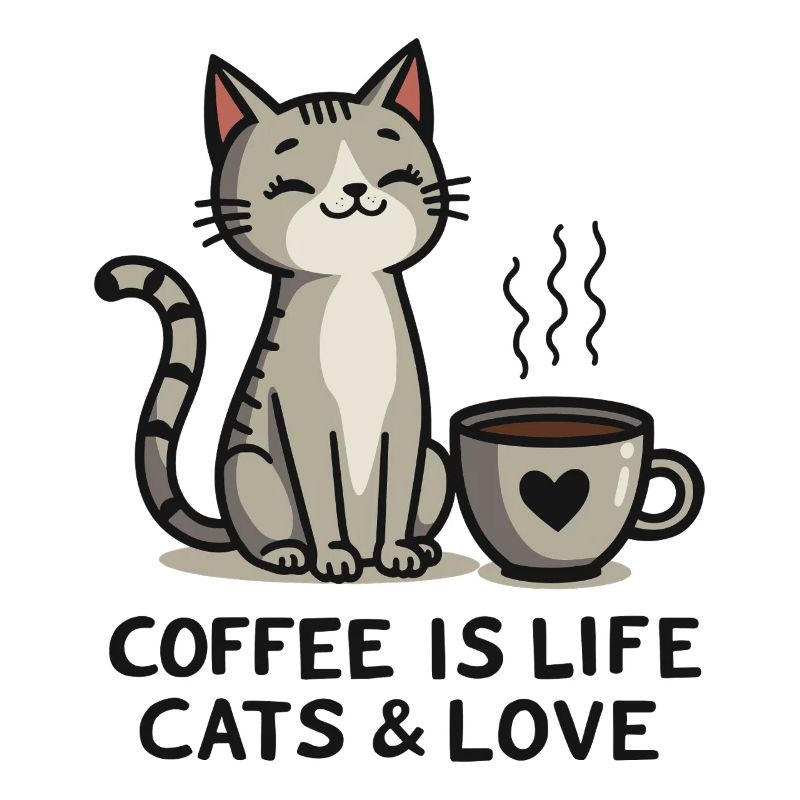 Le café, c’est la vie, les chats & l’amour Süße Katze Kaffee