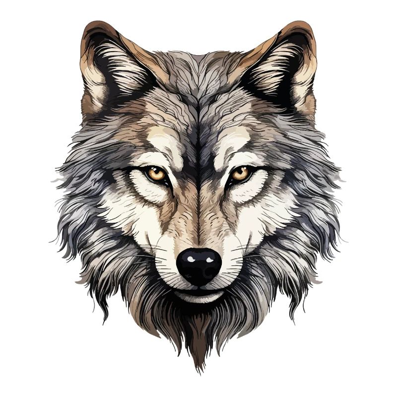 Wolf Wolf Head Predator Forest Nature Wilderness Art