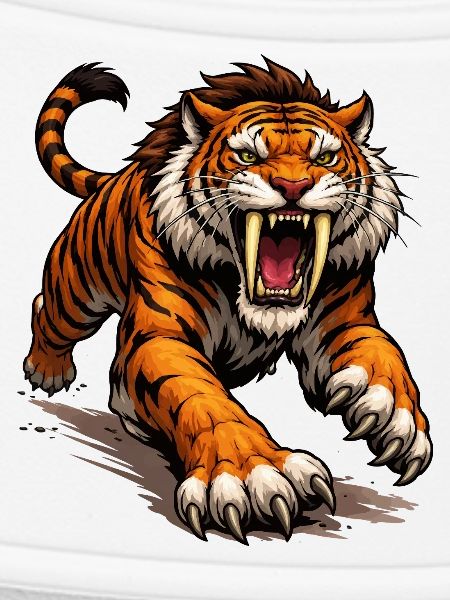 Comic Tiger Angriff