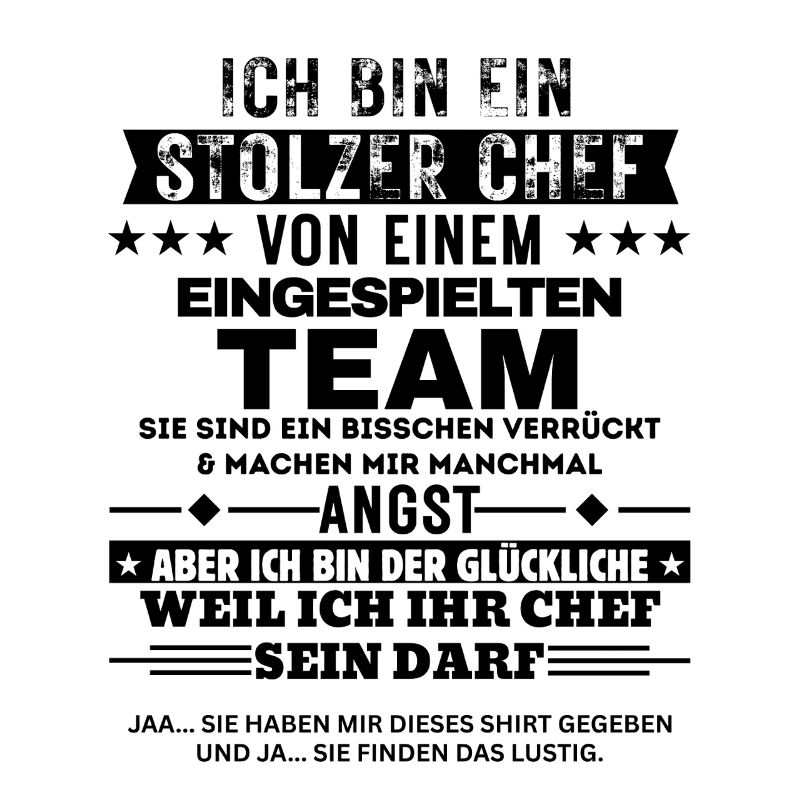 Stolzer Chef von einem eingespielten Team