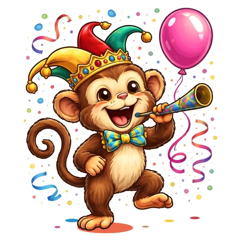 Singe de carnaval – Motif joyeux de carnaval