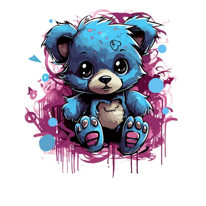 Blauer Kuschelbär Graffiti Pop