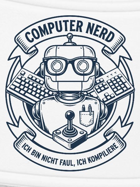 Computer Nerd Roboter Logo
