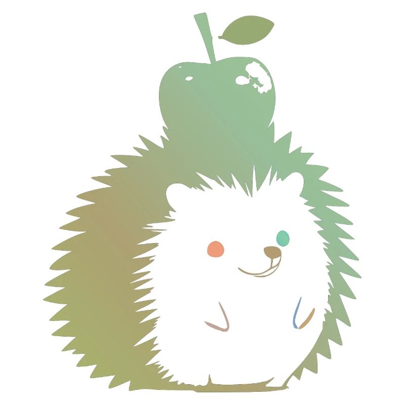 Pastel Hedgehog with Apple