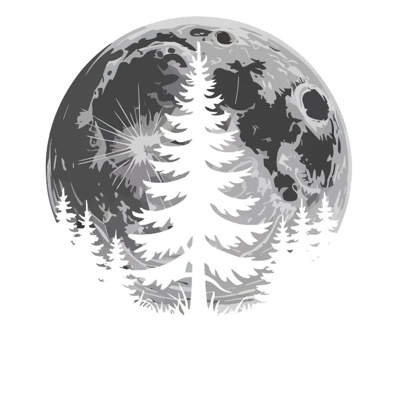 Silhouette de la forêt lunaire