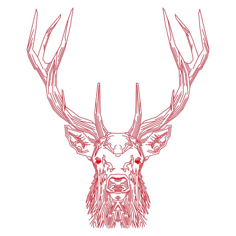 Tech Deer – Geometric Deer in Red