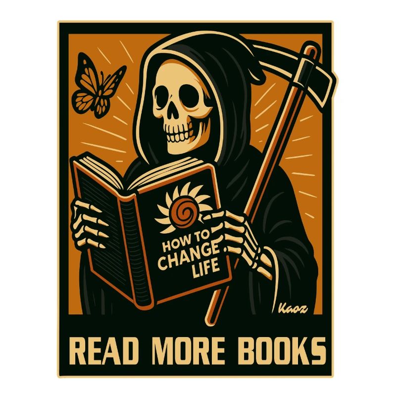 Lesen rettet Leben: Sensenmann der Tod mit Humor